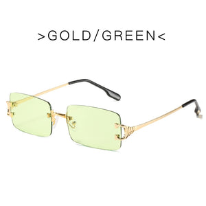 Retro Rimless Sunglasses Women Men Retro Brand Designer Sunglasses Sunglasses Women Men Rectangular Glasses UV400 Oculos De Sol