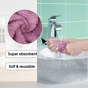 10pcs Microfiber Towel Absorbent Kitchen Cleaning Cloth Non-stick Oil Dish Towel Rags Napkins Tableware Household Cleaning Towel