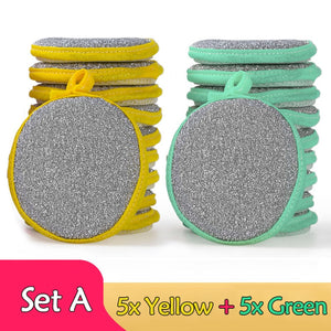 5/10Pcs Double Side Dishwashing Sponge Pan Pot Dish Wash Sponges Household Cleaning Tools Kitchen Tableware Dish Washing Brush