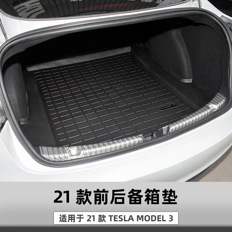 Applicable 2021 Testra Model3 Admixture Cushion Waterproof Box Pad TPE Fragli Tesla Interior