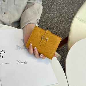GENUINE LEATHER Women&#39;s Wallet Men Rfid Small Ultra-thin Coin Wallet Short Design Small Wallet Purses Woman(no Logo)