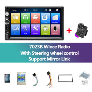 Podofo 7023B Car Radio 2 Din Multimedia Player 7'' Autoradio Mirror Link  Stereo For Volkswagen Nissan