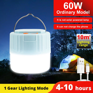 Outdoor Solar LED Camping Lights USB Rechargeable Tent Portable Lanterns  Emergency Lights For Fishing Barbecue Camping Lighting