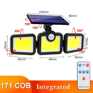 122/138/171/198/333 LED Solar Lights Outdoor Motion Sensor Human Induction Adjustable head IP65 Waterproof Solar Power Wall Lamp