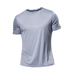 High Quality Polyester Men Running T Shirt Quick Dry Fitness Shirt Training Exercise Clothes Gym Sport Shirt Tops Lightweight