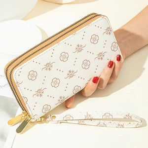 Women's wallet fashion Ladies mobile phone bag long printing new clutch bag star Double zipper hand strap bag Multiple color 697