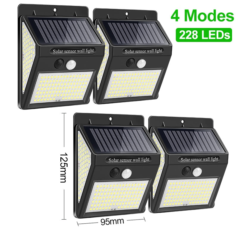 228 144 LED Solar Light Outdoor Solar Lamp PIR Motion Sensor Light Waterproof Solar Powered Sunlight for Garden Decoration