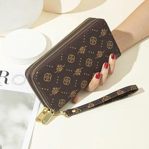 Women's wallet fashion Ladies mobile phone bag long printing new clutch bag star Double zipper hand strap bag Multiple color 697