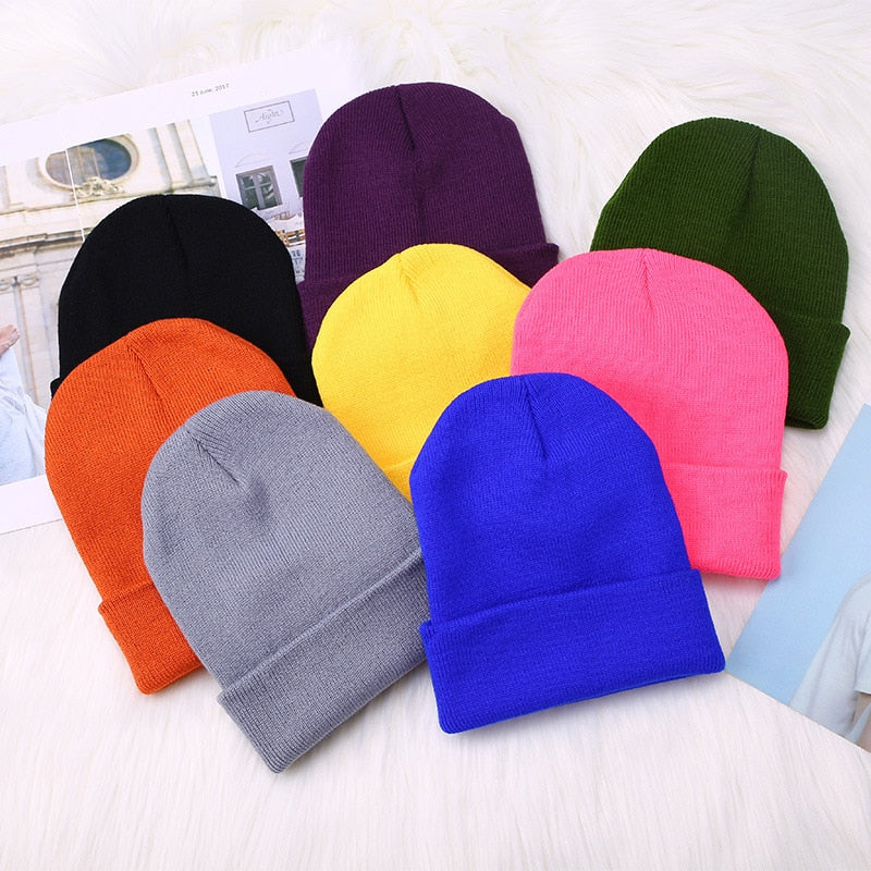 Winter Hats for Unisex New Beanies Knitted Solid Cute Hat Lady Autumn Female Beanie Caps Warmer Bonnet Men Casual Cap Wholesale