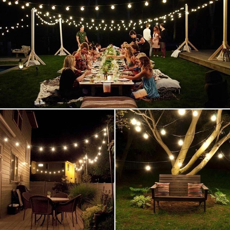 8 Modes Solar Light Crystal ball 5M/7M/12M/ LED String Lights Fairy Lights Garlands For Christmas Party Outdoor Decoration.