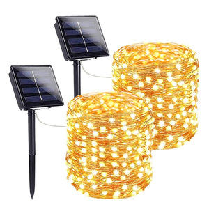 Outdoor LED Solar Fairy String Lights Waterproof Garden Decoration Garland 8Modes Copper Wire Light For Street Patio Christmas
