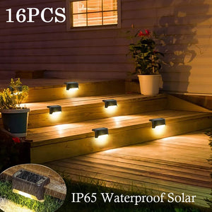 Warm White LED Solar Lamp Path Stair Outdoor Garden Lights Waterproof Solar Power Balcony Light Decoration for Patio Stair Fence