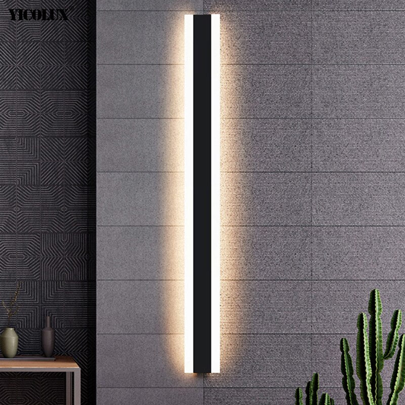 New Outdoor Waterproof Modern LED Wall Lights With Remote Living Room Bedroom Corridor Porch Black Indoor Lamp Lighting Dimmable