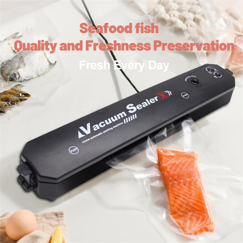 Food Vacuum Sealer  220V/110V Vacuum Sealer Packaging Machine with Free 10pcs Vacuum bags Household Black