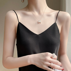 Fashion Silky Camisole Women&#39;s Inner With White Bottoming Satin Top Summer V-neck Thin Section