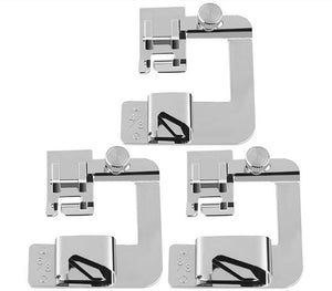 3Pcs Domestic Sewing Machine Foot Presser Rolled Hem Feet Set For Brother Singer Janome Babylock Juki Sewing Machine Accessories