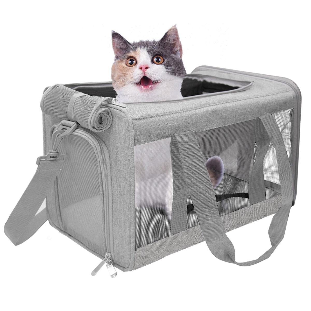 Cat Backpack Carrier Portable Transport Bag Soft Sided Airline Approved Pet Travel Carrier For Cats Reflective Tapes Handbag