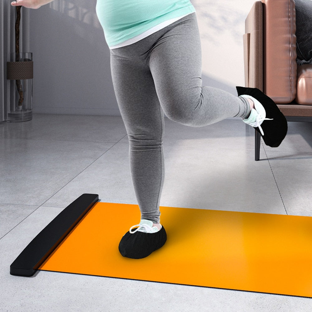 Yoga Sliding Mat Sport Fitness Glide Pilates Skating Training Board Mat for Ice Hockey Roller Skating Leg Exercise 140/180/200cm