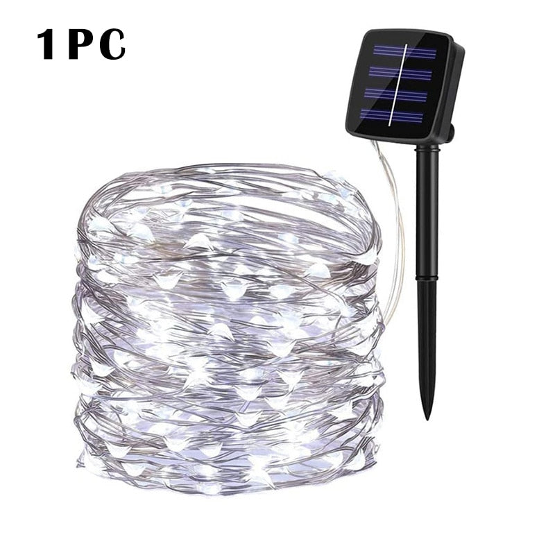 7m/12m/22m/32m LED Solar Light Outdoor Garden Fairy String Light Led Twinkle Waterproof Lamp for Christmas Patio Tree Party