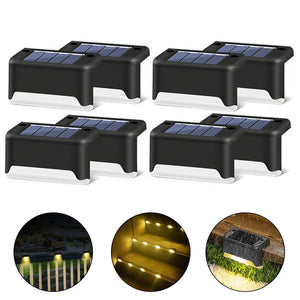 Warm White LED Solar Lamp Path Stair Outdoor Garden Lights Waterproof Solar Power Balcony Light Decoration for Patio Stair Fence