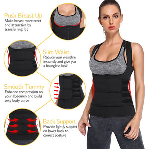 Sweat Waist Trainer Vest Slimming Corset for Weight Loss Body Shaper Sauna Suit Compression Shirt Belly Girdle Tops Shapewear