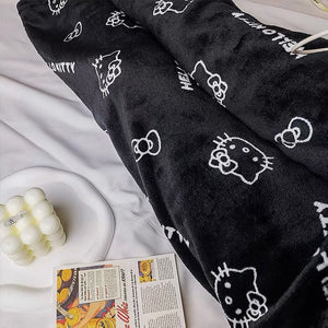 Hello Kitty Anime Cartoon All Over Print Women's White Sleep Pajama Pants-S  at  Women's Clothing store