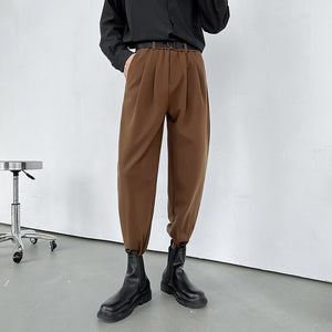 Winter Thicken Woolen Pants Men Warm Fashion Social Mens Dress Pants Korean Brown Black Slim Suit Pants Mens Formal Trousers