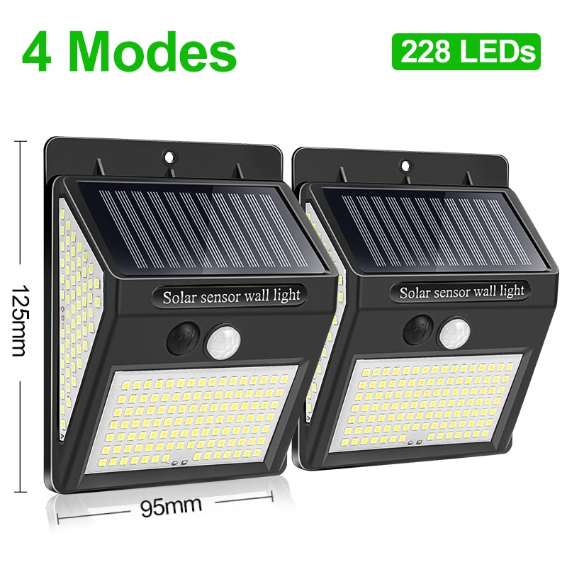 228 144 LED Solar Light Outdoor Solar Lamp PIR Motion Sensor Light Waterproof Solar Powered Sunlight for Garden Decoration