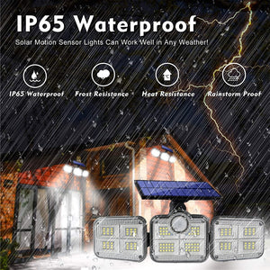 122/138/171/198/333 LED Solar Lights Outdoor Motion Sensor Human Induction Adjustable head IP65 Waterproof Solar Power Wall Lamp