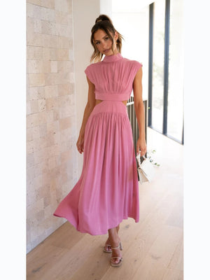 Women Spring Summer Long Maxi Dress Solid Color Fashion Sleeveless Backless Sweet Elegant Casual Dress 2023