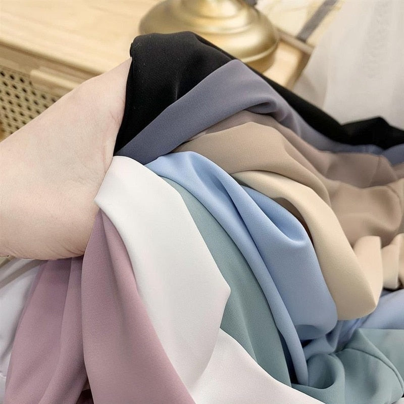 XEJ Chiffon Blouse Women&#39;s White LongSleeve Tops Spring 2022 Korean Fashion Shirt Solid Color Niche Loose Shirt Women Plus Sizes