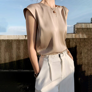 Khaki Women's Elegant Blouse Office Tunic Satin Silk Blouse Basic Tops White Summer Chiffon Blouses for Women 2023