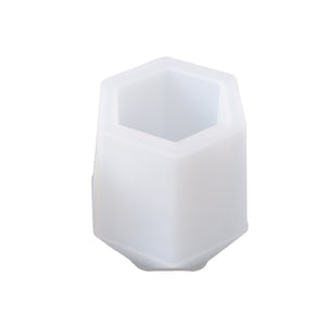 Hexagonal Pen Holder Storage Cup Silicone Mold Makeup Brush Holder Shape Epoxy Mold For UV Resin Flower Pot Home Decor