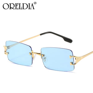 Retro Rimless Sunglasses Women Men Retro Brand Designer Sunglasses Sunglasses Women Men Rectangular Glasses UV400 Oculos De Sol