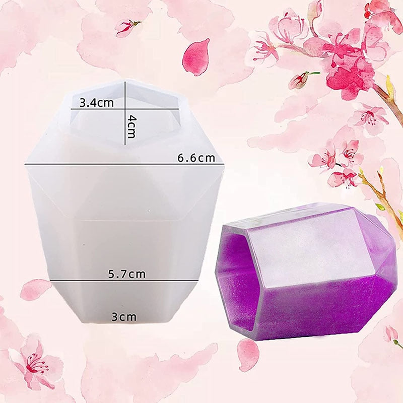 Hexagonal Pen Holder Storage Cup Silicone Mold Makeup Brush Holder Shape Epoxy Mold For UV Resin Flower Pot Home Decor